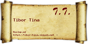 Tibor Tina névjegykártya